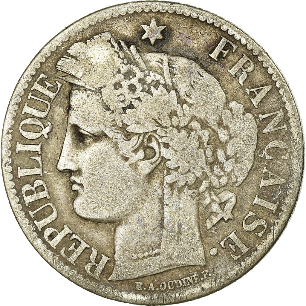 Coin, France, Cérès, 2 Francs, 1871, Paris, VF(20-25), Silver, KM:817.1