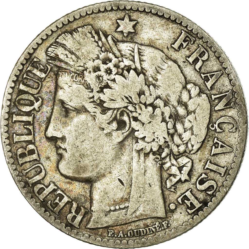 Coin, France, Cérès, 2 Francs, 1871, Paris, EF(40-45), Silver, KM:817.1