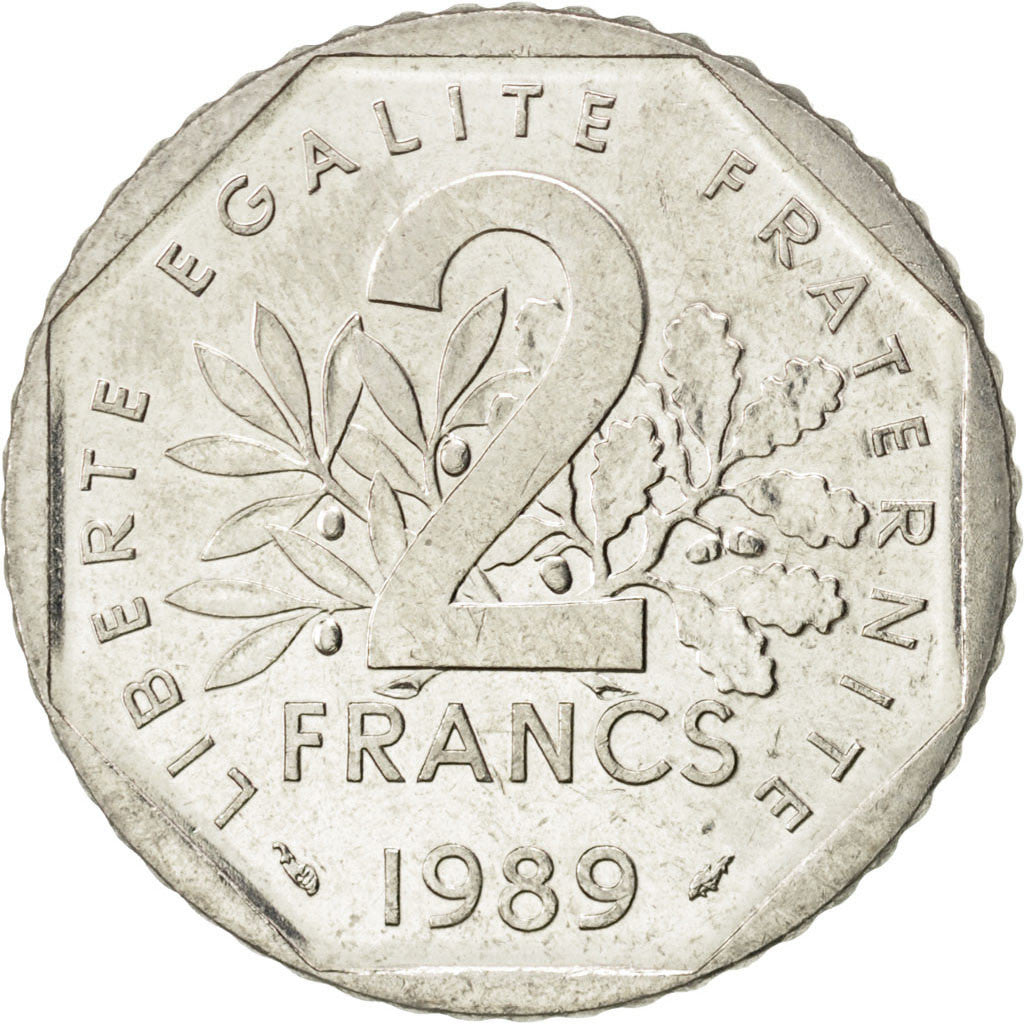 Francia, Semeuse, 2 Francs, 1989, SPL, Nichel, KM:942.1, Gadoury:547