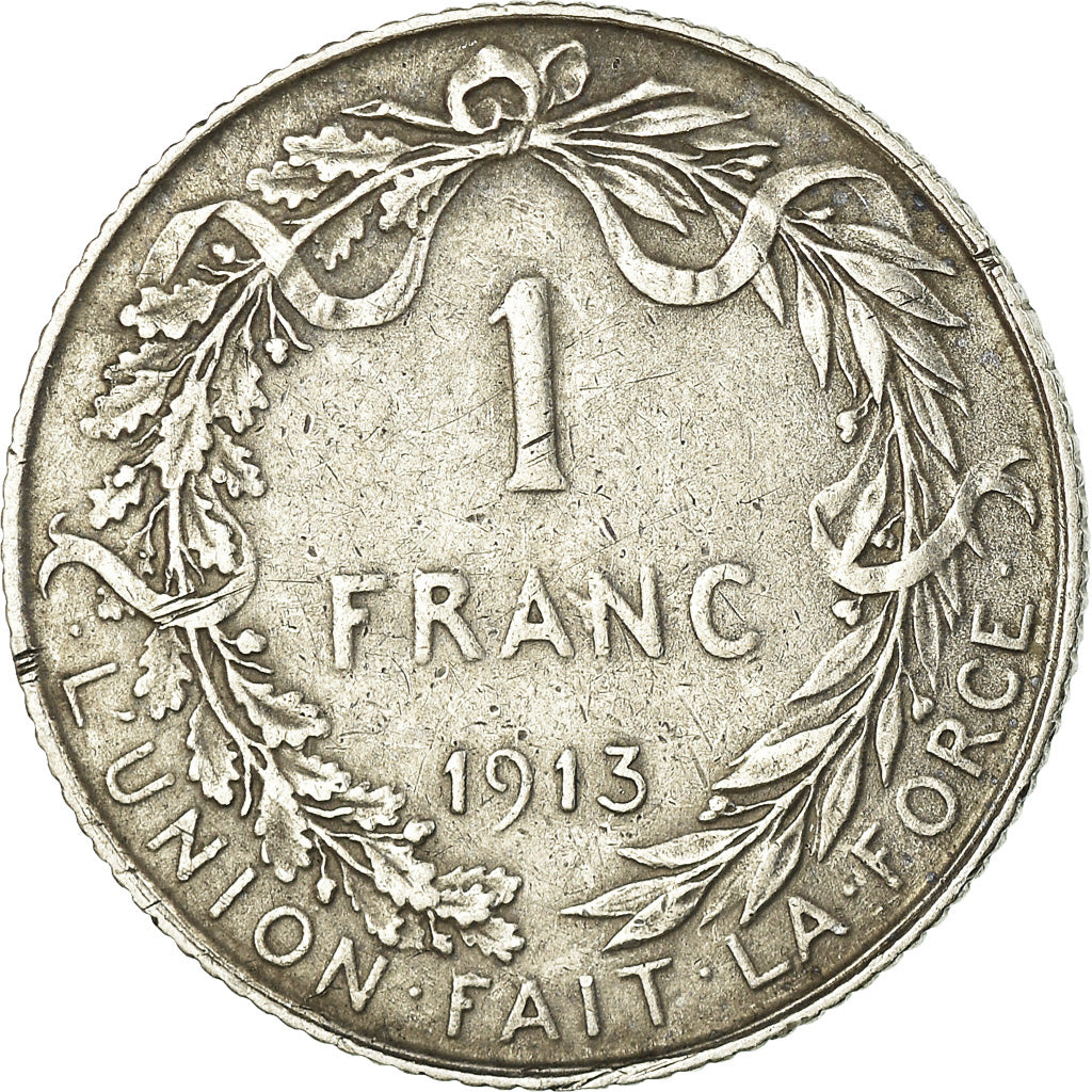Moneta, Belgio, Franc, 1913, MB+, Argento, KM:72