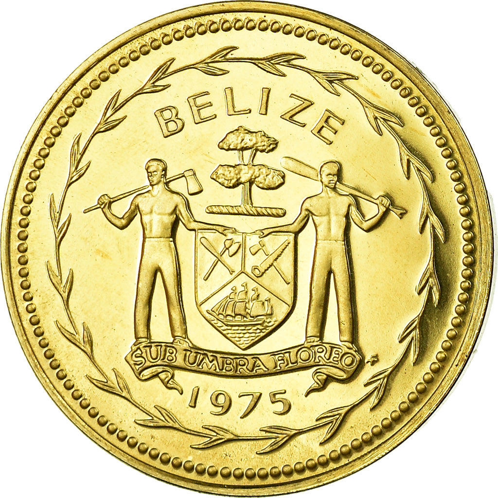Coin, Belize, 5 Cents, 1975, Franklin Mint, Proof, MS(64), Nickel-brass, KM:47