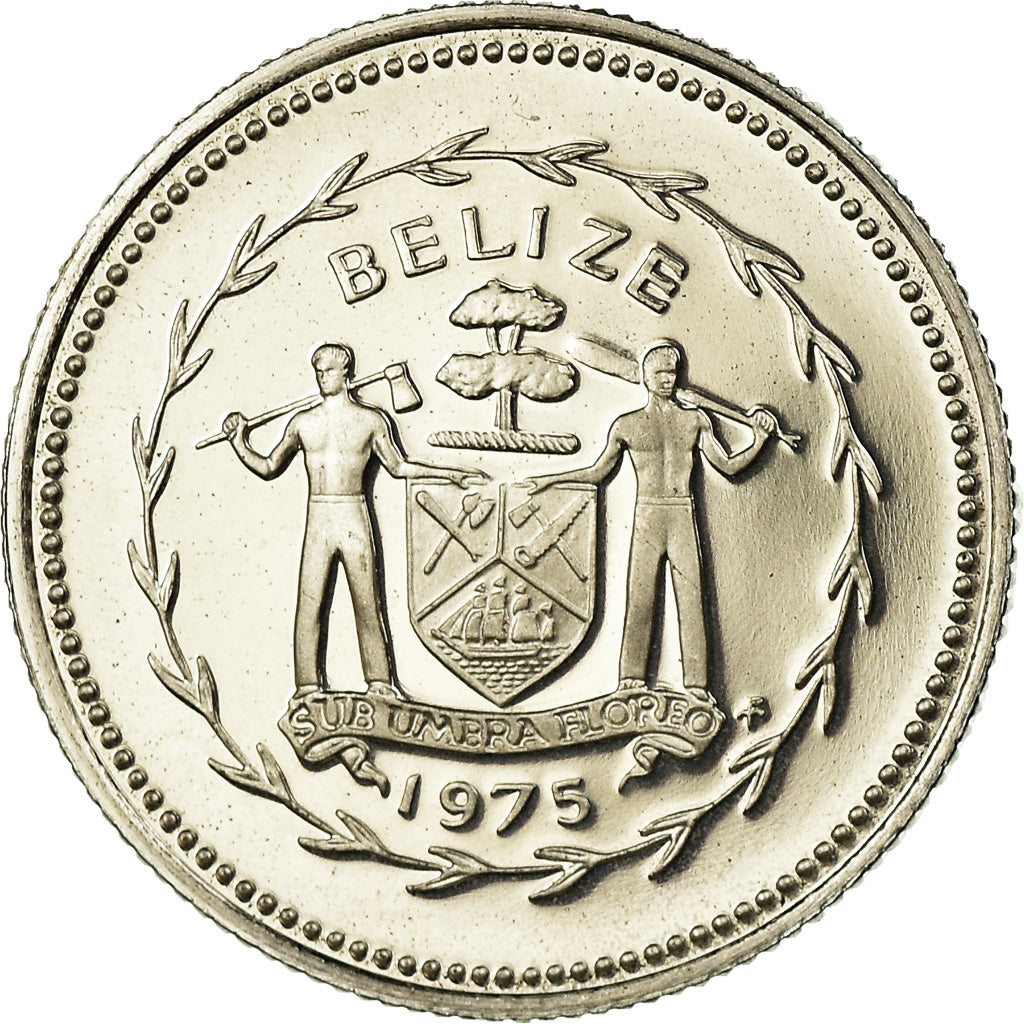 Coin, Belize, 10 Cents, 1975, Franklin Mint, Proof, MS(64), Copper-nickel, KM:48