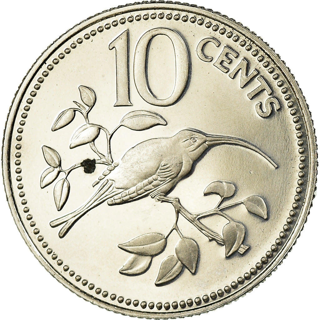 Coin, Belize, 10 Cents, 1975, Franklin Mint, Proof, MS(64), Copper-nickel, KM:48