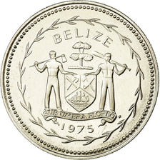 Coin, Belize, 25 Cents, 1975, Franklin Mint, Proof, MS(64), Copper-nickel, KM:49