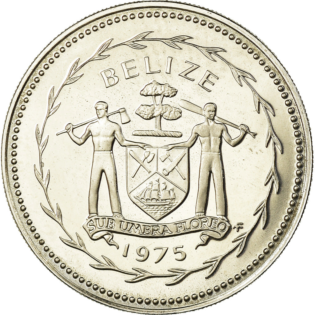 Coin, Belize, 50 Cents, 1975, Franklin Mint, Proof, MS(64), Copper-nickel, KM:50