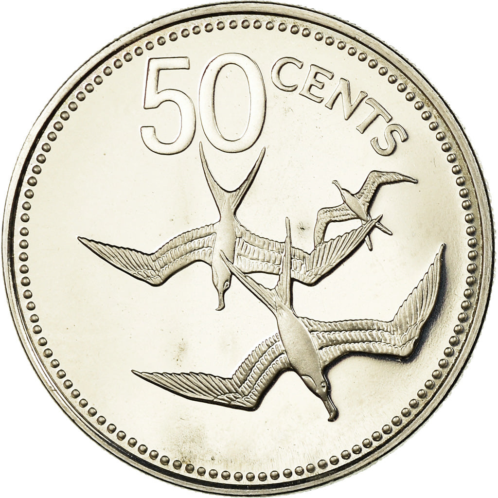 Coin, Belize, 50 Cents, 1975, Franklin Mint, Proof, MS(64), Copper-nickel, KM:50