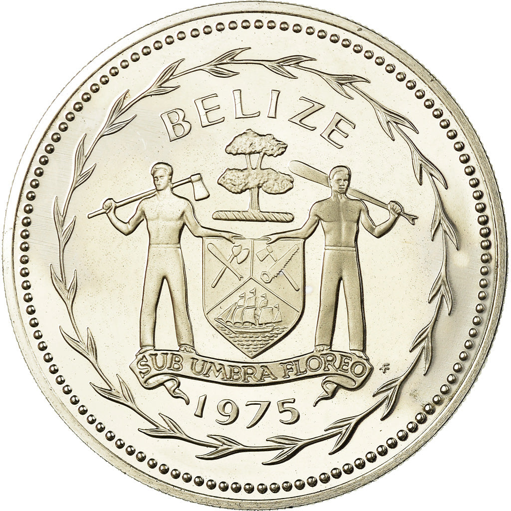 Moneta, Belize, 10 Dollars, 1975, Franklin Mint, Proof, SPL+, Rame-nichel, KM:45