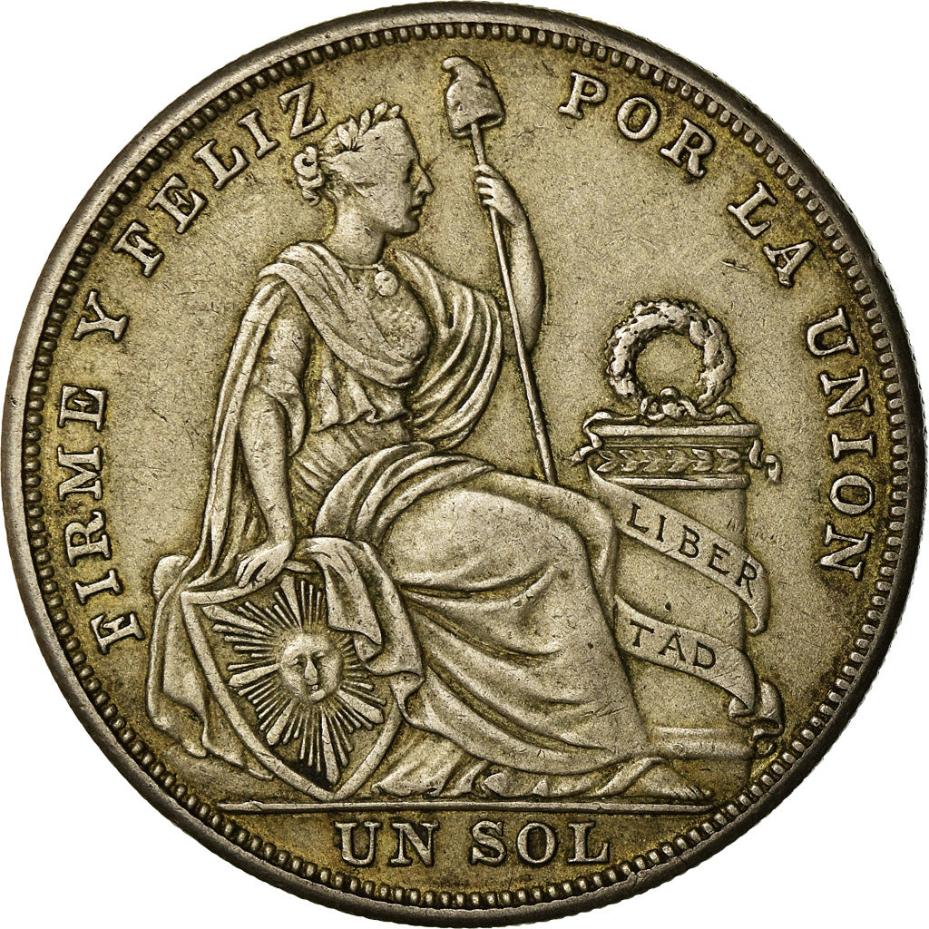 Moneta, Perù, Sol, 1925, Philadelphia, BB, Argento, KM:218.1