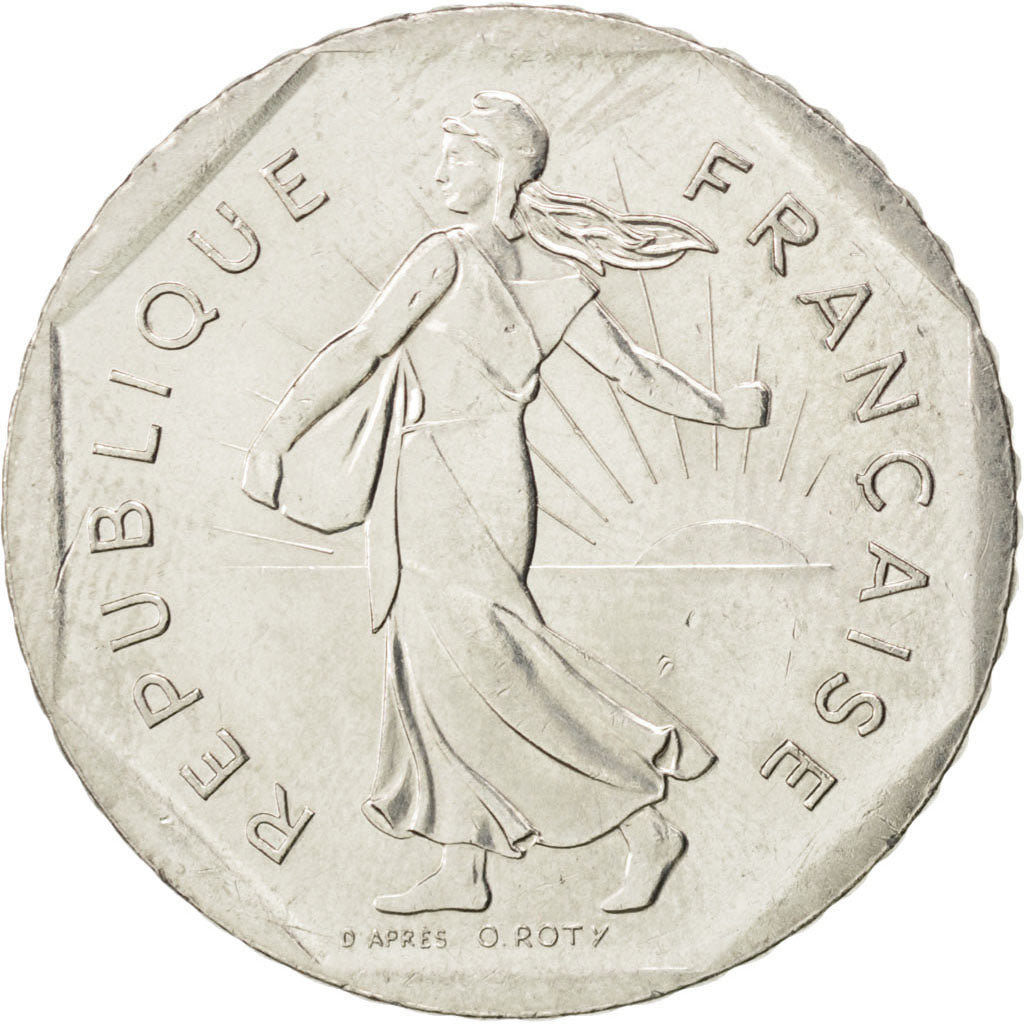 FRANCE, Semeuse, 2 Francs, 1994, KM #942.1, MS(60-62), Nickel, 26.5, Gadoury...