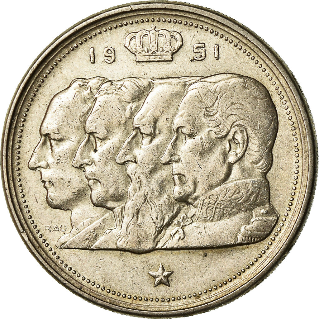 Coin, Belgium, 100 Francs, 100 Frank, 1951, EF(40-45), Silver, KM:139.1
