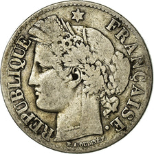 Moneta, Francia, Cérès, 2 Francs, 1871, Bordeaux, MB+, Argento, KM:817.2