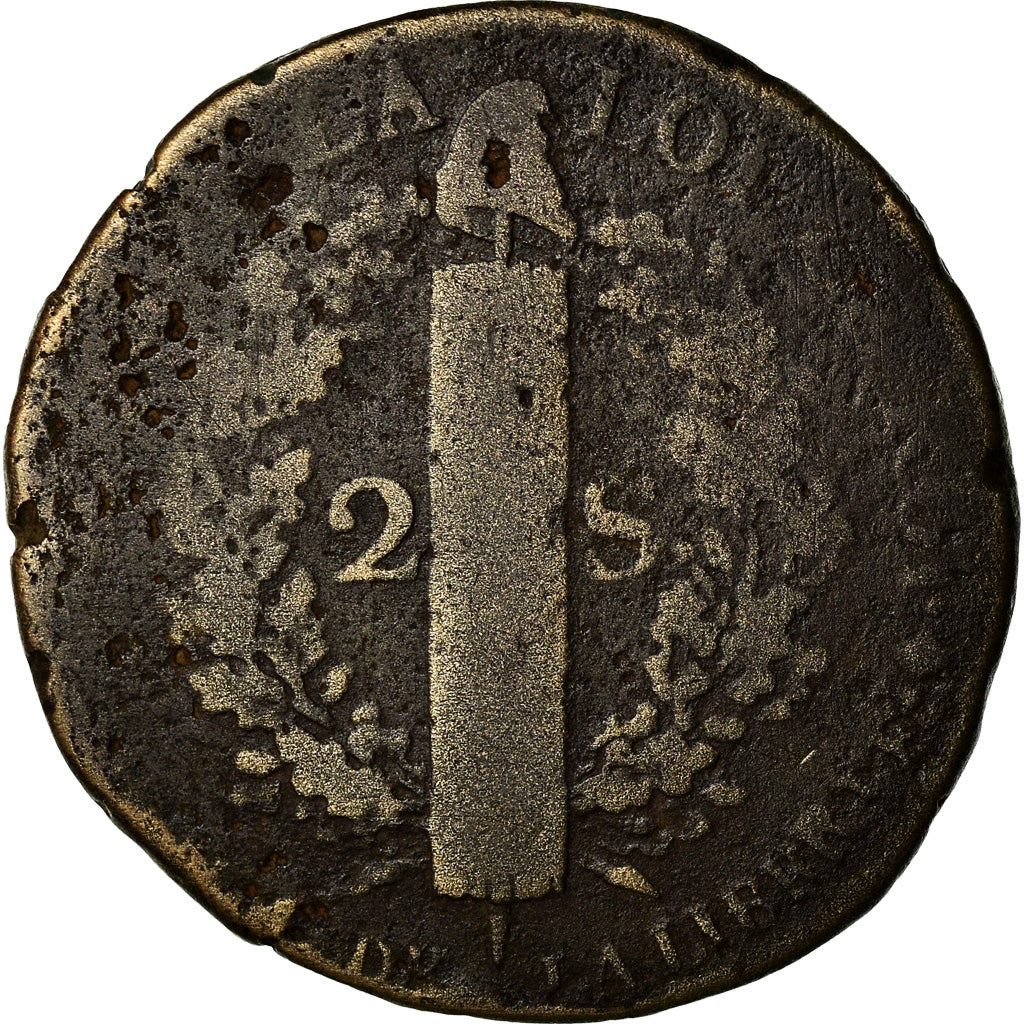 Monnaie, France, Louis XVI, 2 sols françois, 2 Sols, 1792, Toulouse, B+