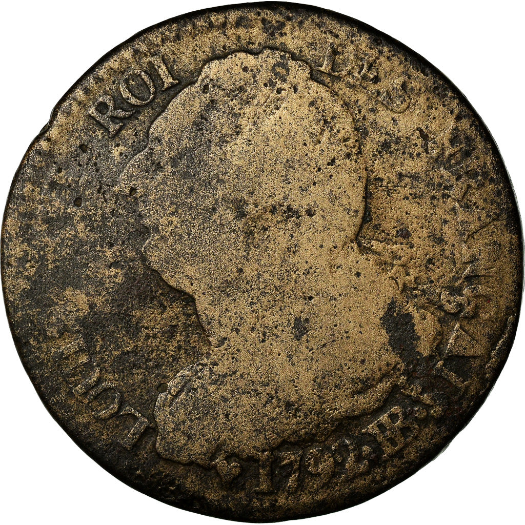 Münze, Frankreich, 2 sols français, 2 Sols, 1792, Strasbourg, SGE+, Bronze