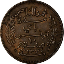 Coin, Tunisia, Muhammad al-Nasir Bey, 10 Centimes, 1916, Paris, EF(40-45)