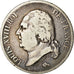 Moneda, Francia, Louis XVIII, Louis XVIII, 5 Francs, 1817, Rouen, BC+, Plata