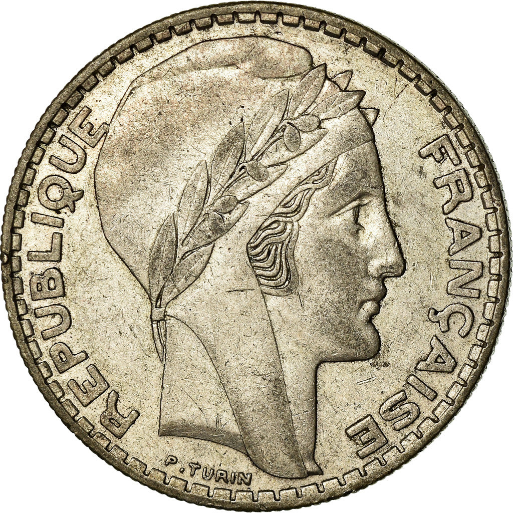 Münze, Frankreich, Turin, 20 Francs, 1937, Paris, SS, Silber, KM:879