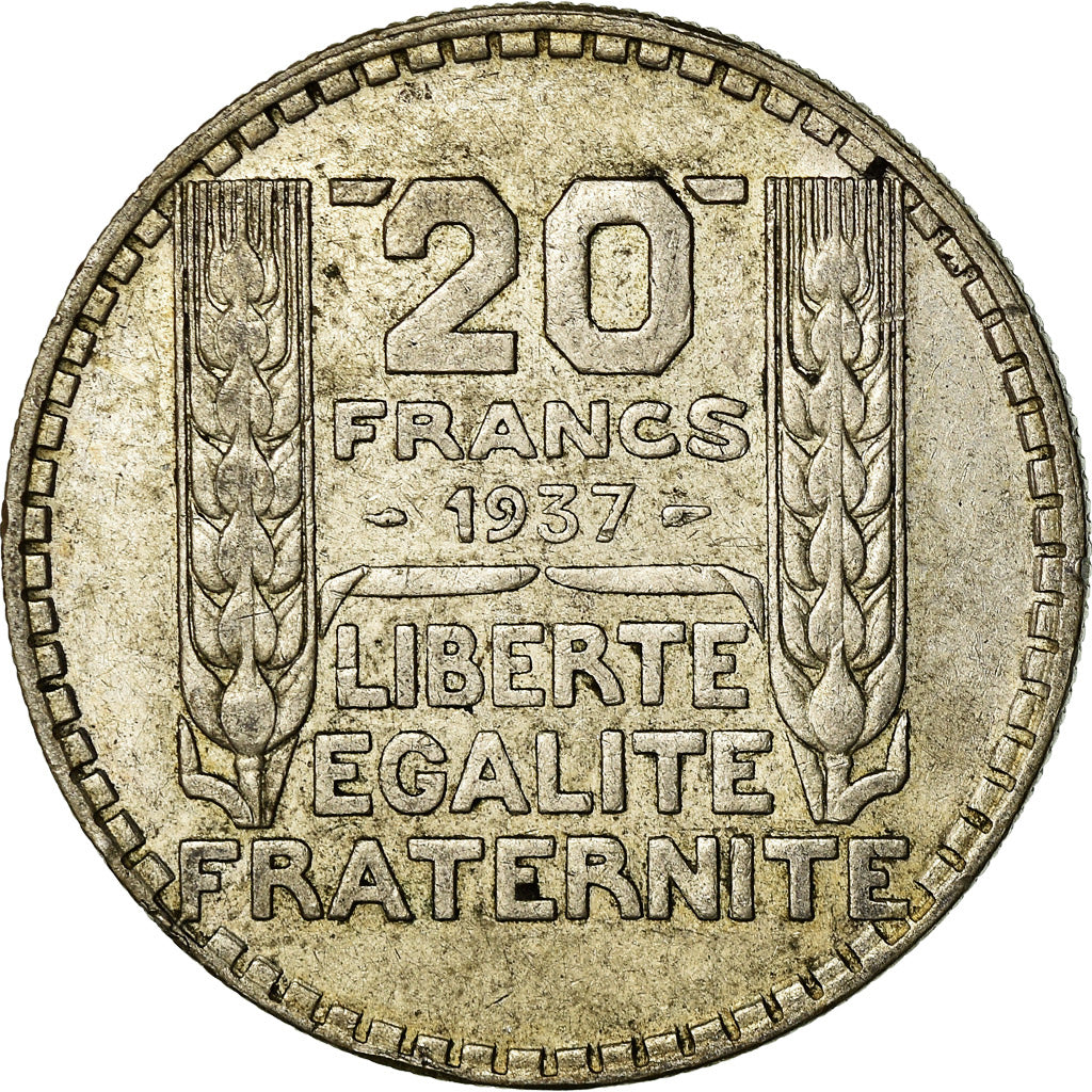 Münze, Frankreich, Turin, 20 Francs, 1937, Paris, SS, Silber, KM:879
