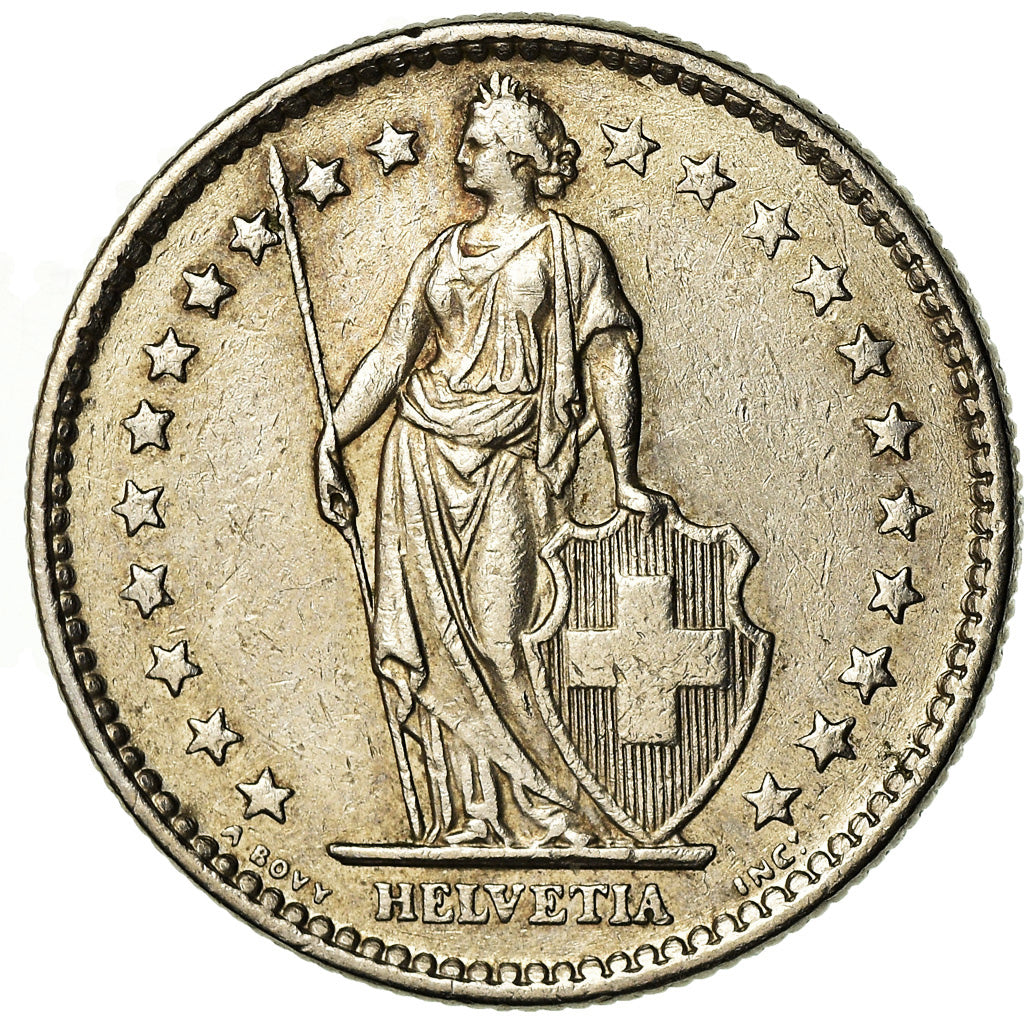 Coin, Switzerland, 2 Francs, 1977, Bern, EF(40-45), Copper-nickel, KM:21a.1