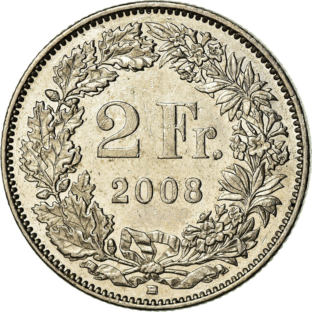 Coin, Switzerland, 2 Francs, 2008, Bern, AU(55-58), Copper-nickel, KM:21a.3
