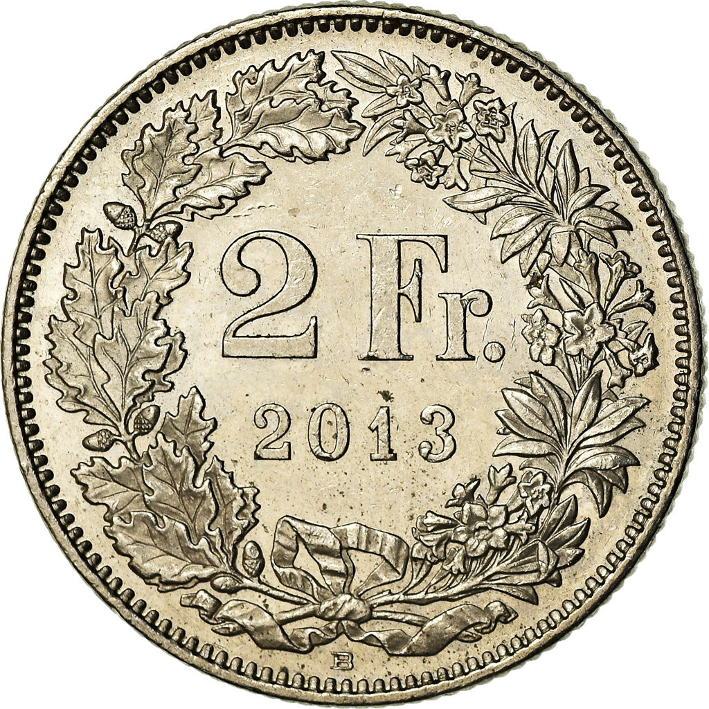 Coin, Switzerland, 2 Francs, 2013, Bern, AU(55-58), Copper-nickel, KM:21a.3