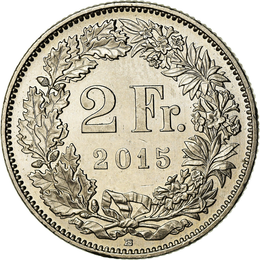 Coin, Switzerland, 2 Francs, 2015, Bern, MS(60-62), Copper-nickel