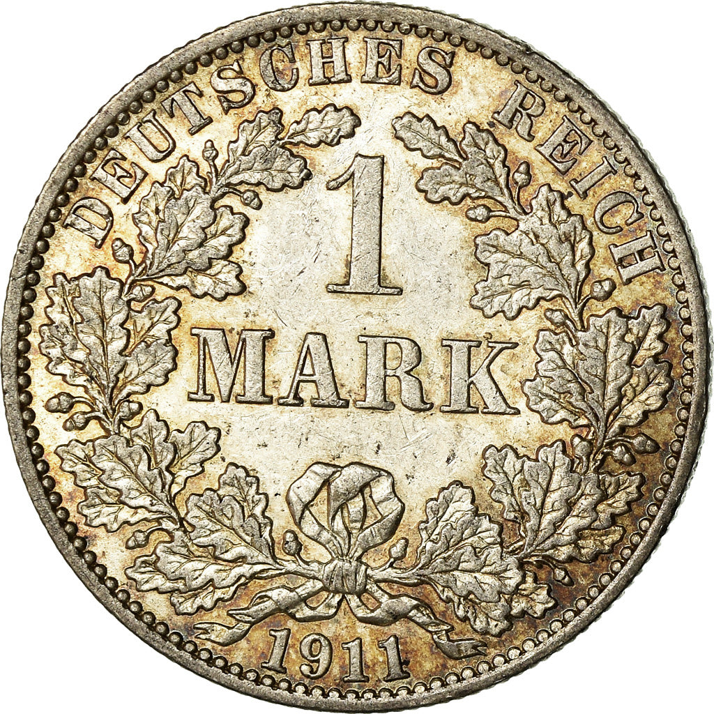 Coin, GERMANY - EMPIRE, Wilhelm II, Mark, 1911, Berlin, AU(55-58), Silver, KM:14
