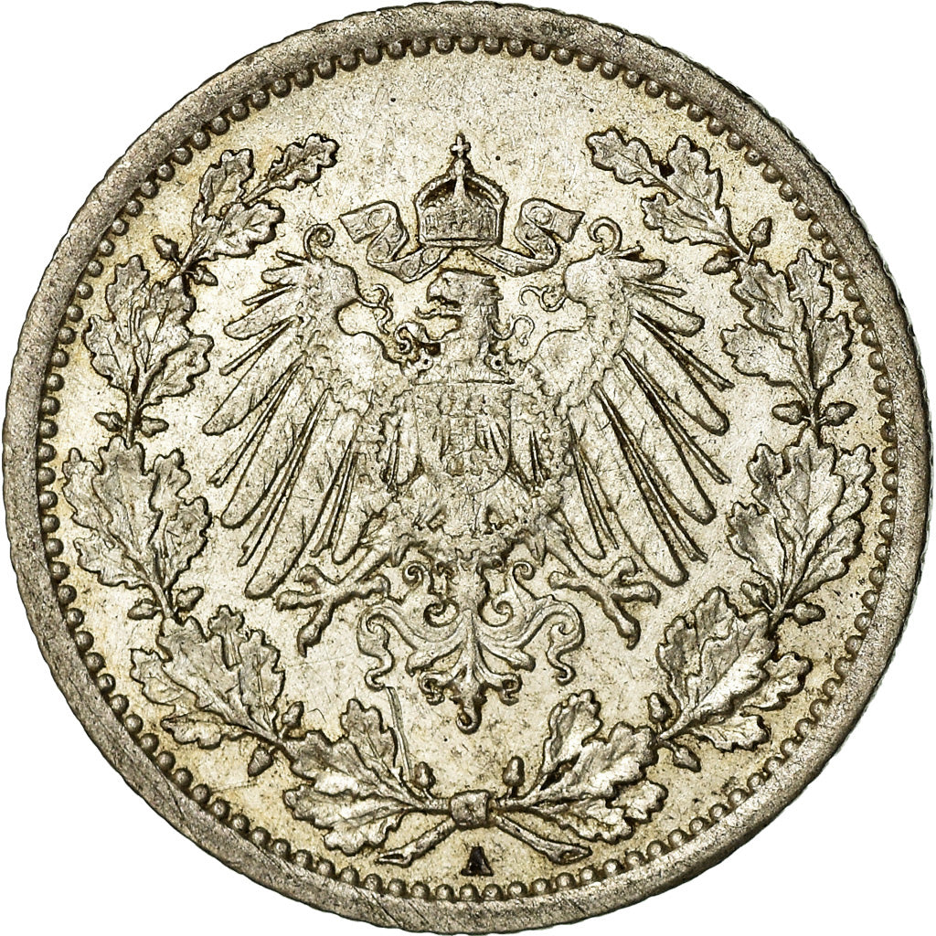 Coin, GERMANY - EMPIRE, 1/2 Mark, 1912, Berlin, AU(50-53), Silver, KM:17