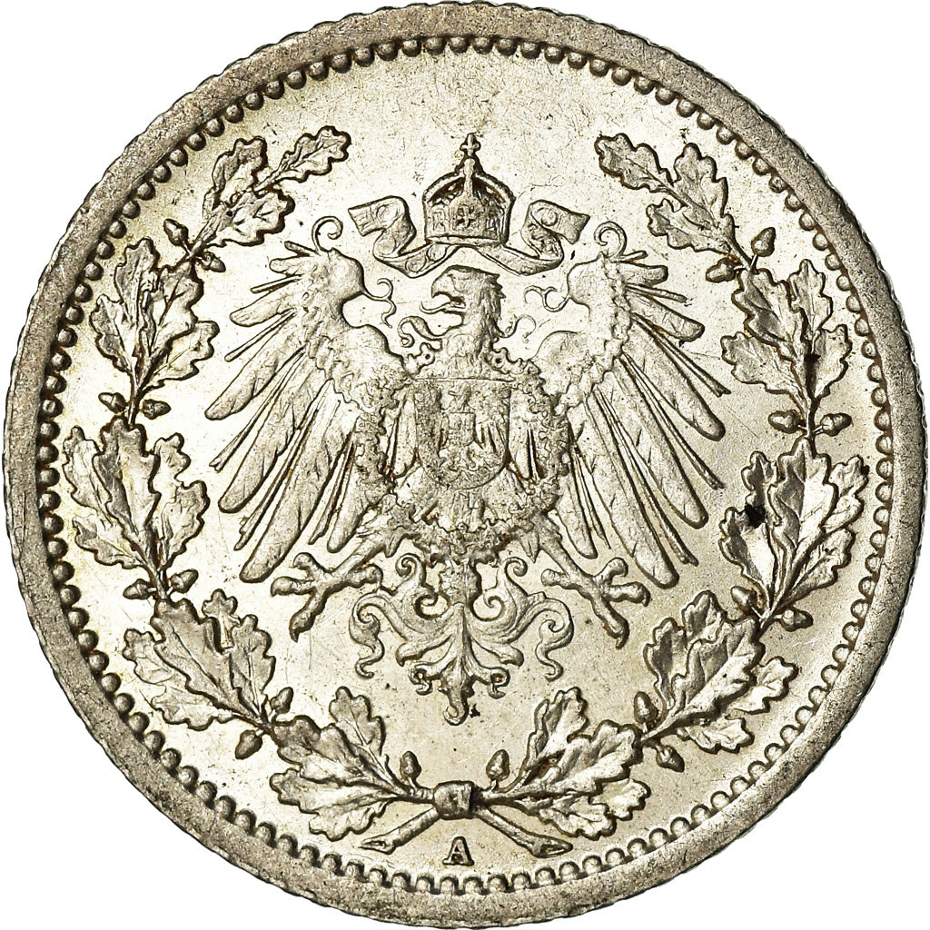 Coin, GERMANY - EMPIRE, 1/2 Mark, 1912, Berlin, MS(60-62), Silver, KM:17