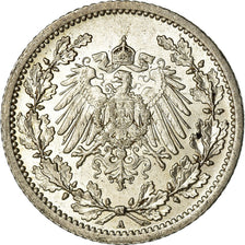 Coin, GERMANY - EMPIRE, 1/2 Mark, 1912, Berlin, MS(60-62), Silver, KM:17