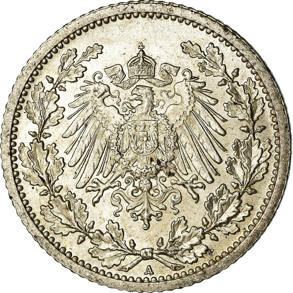 Moneta, GERMANIA - IMPERO, 1/2 Mark, 1912, Berlin, SPL, Argento, KM:17