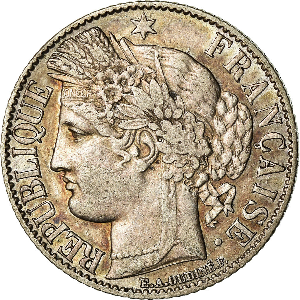 Coin, France, Cérès, Franc, 1887, Paris, AU(50-53), Silver, KM:822.1