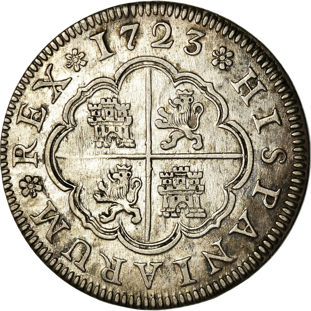 Coin, Spain, Philip V, 2 Reales, 1723, Segovia, MS(60-62), Silver, KM:297