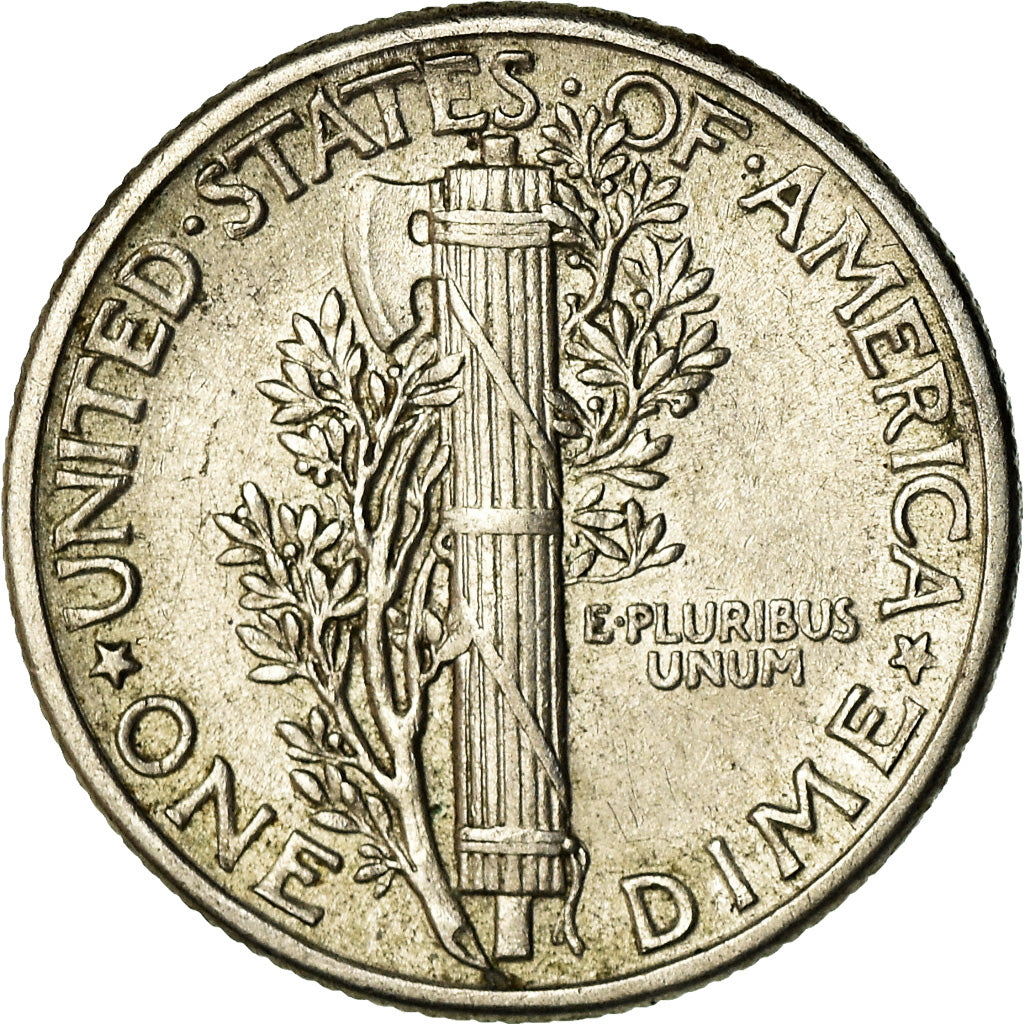 Coin, United States, Mercury Dime, Dime, 1943, U.S. Mint, Philadelphia