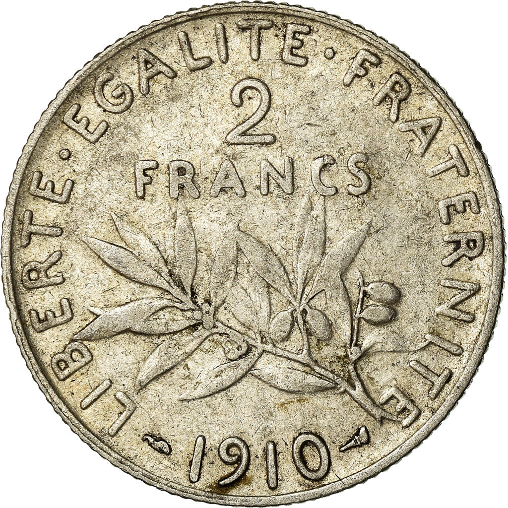 Coin, France, Semeuse, 2 Francs, 1910, Paris, VF(20-25), Silver, KM:845.1