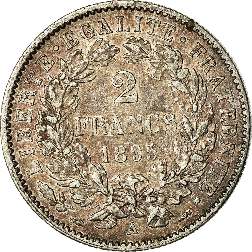 Moneta, Francja, Cérès, 2 Francs, 1895, Paris, AU(50-53), Srebro, KM:817.1