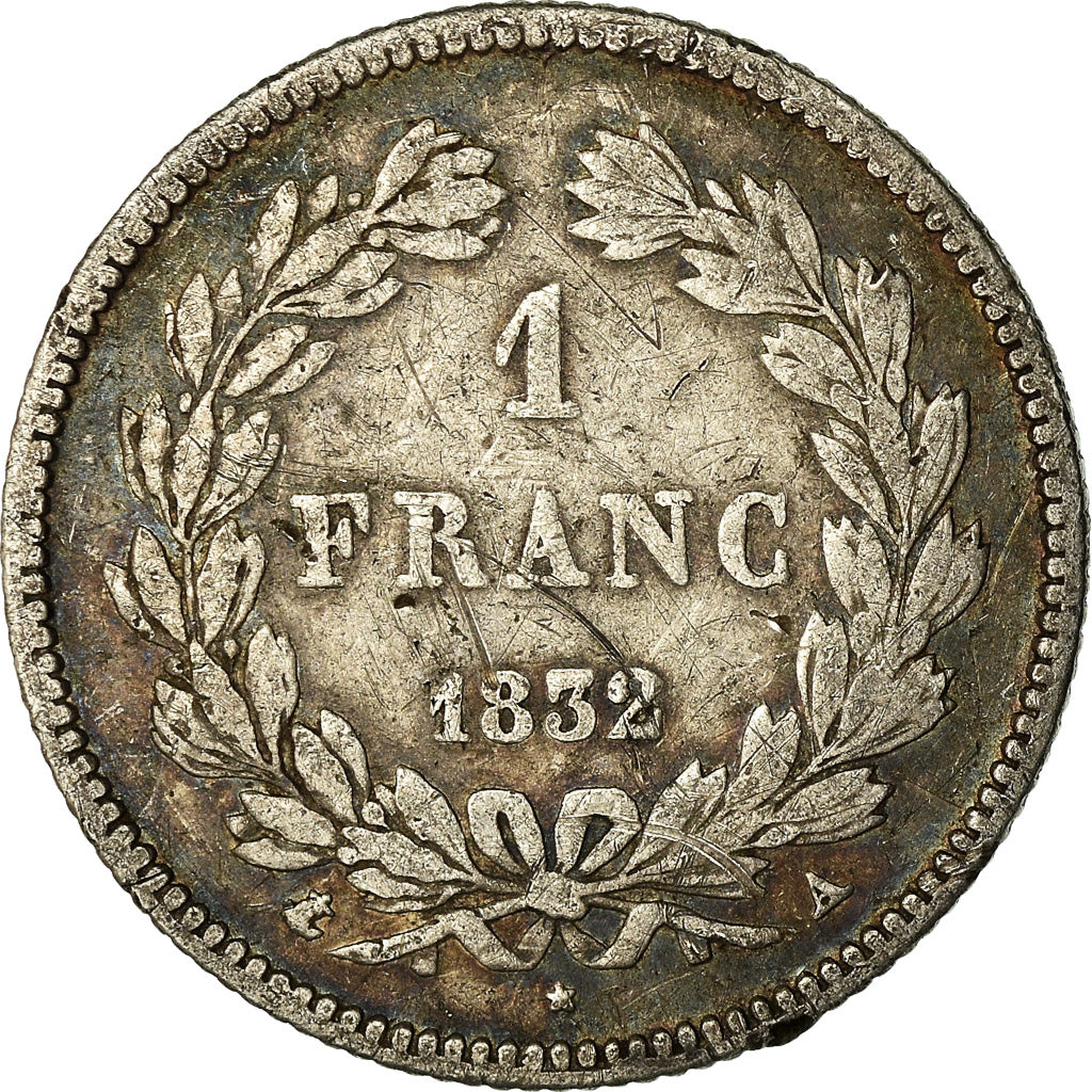 Coin, France, Louis-Philippe, Franc, 1832, Paris, VF(20-25), Silver, KM:748.1