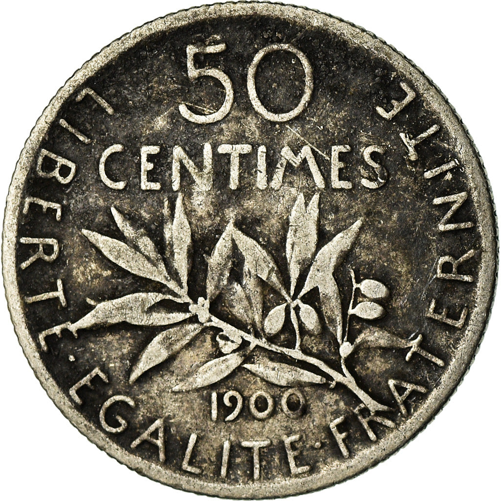 Coin, France, Semeuse, 50 Centimes, 1900, Paris, VF(30-35), Silver, KM:854