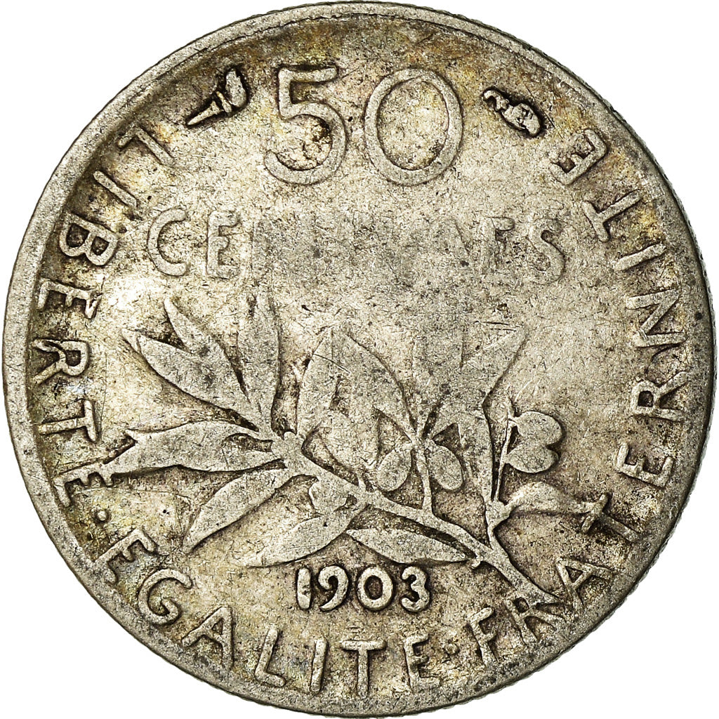 Monnaie, France, Semeuse, 50 Centimes, 1903, Paris, TB, Argent, Gadoury:420