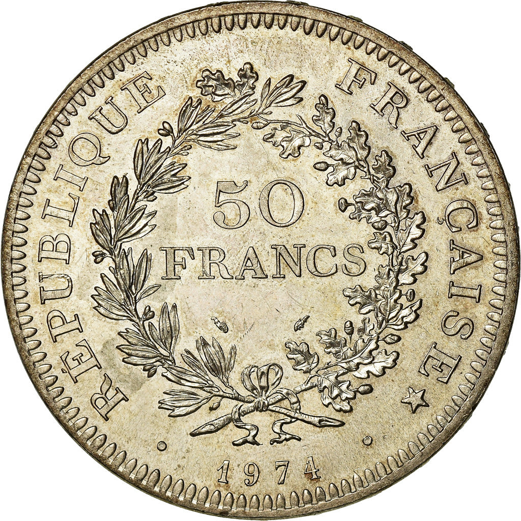 Coin, France, Hercule, 50 Francs, 1974, Hybrid issue, AU(55-58), Silver