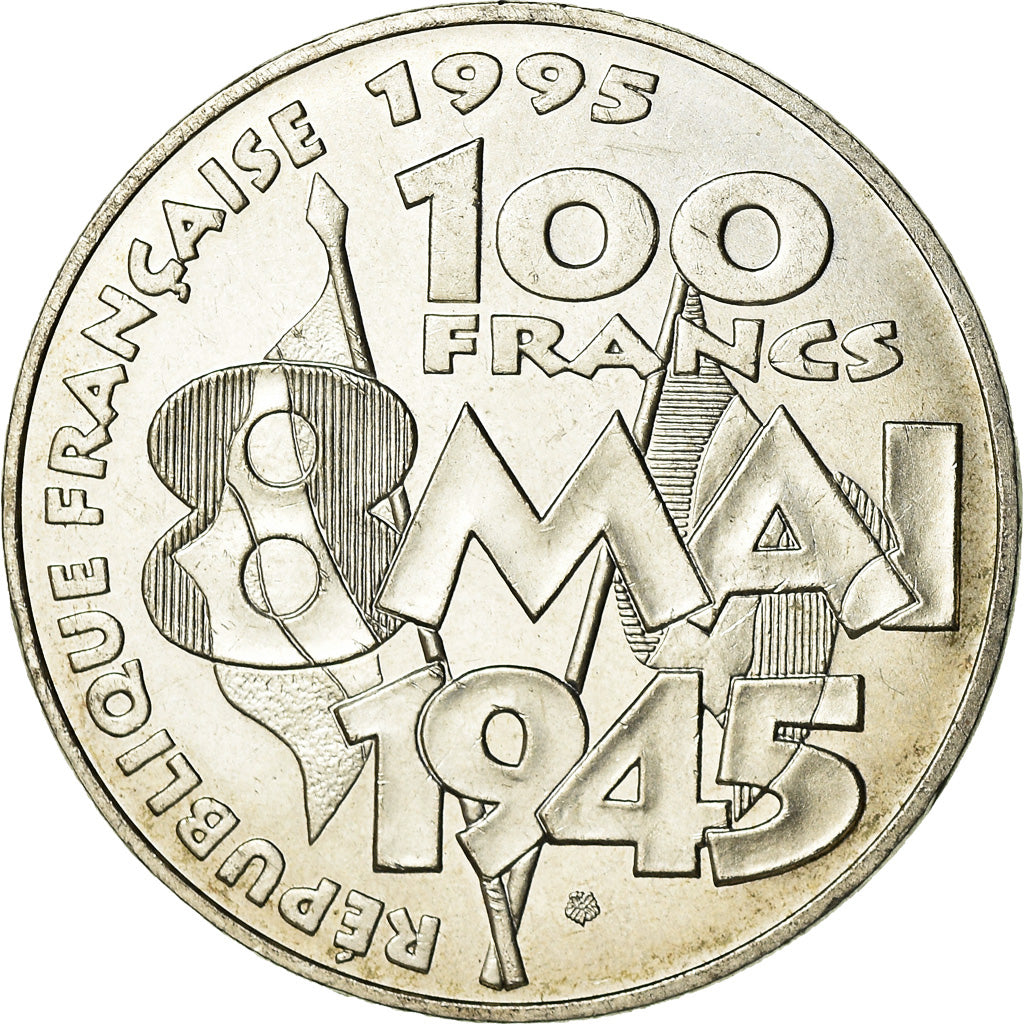 Coin, France, 8 mai 1945, 100 Francs, 1995, MS(60-62), Silver, KM:1116.2
