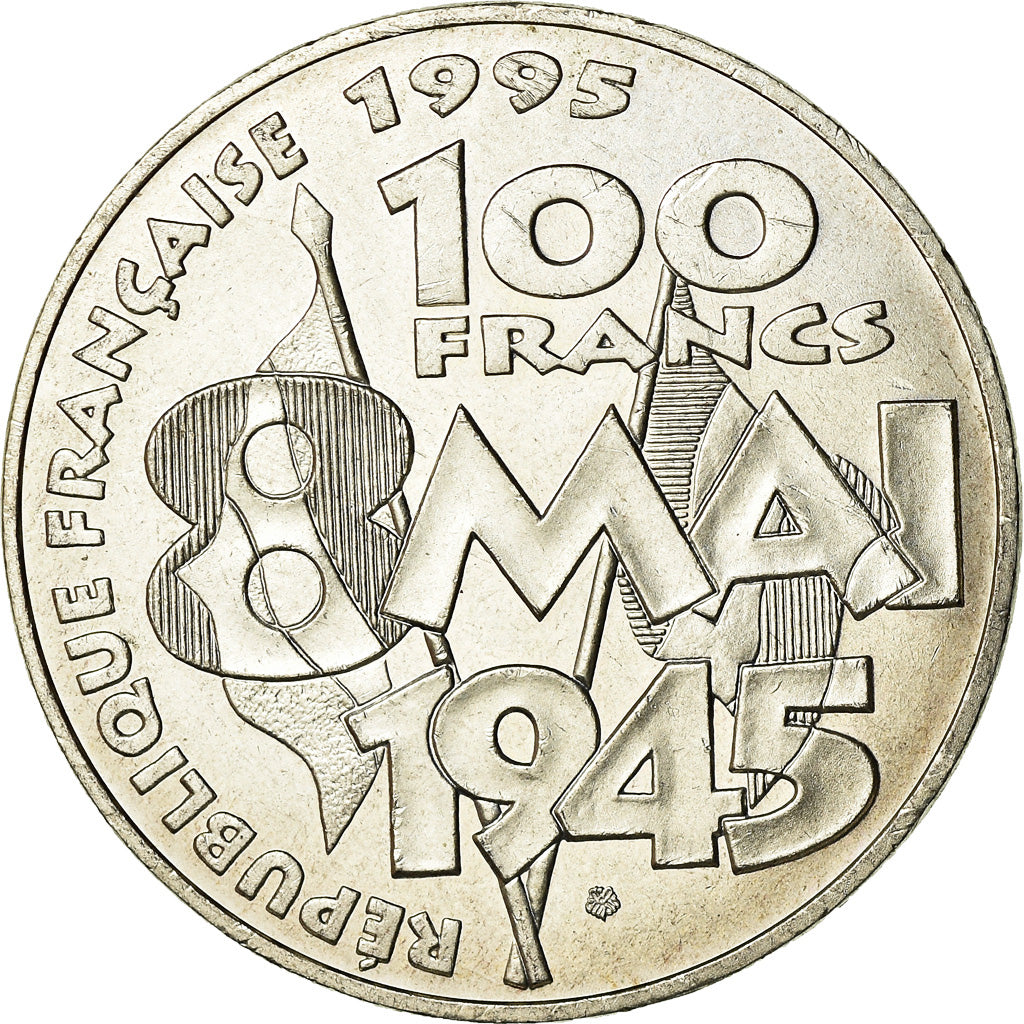 Coin, France, 8 mai 1945, 100 Francs, 1995, MS(60-62), Silver, KM:1116.2