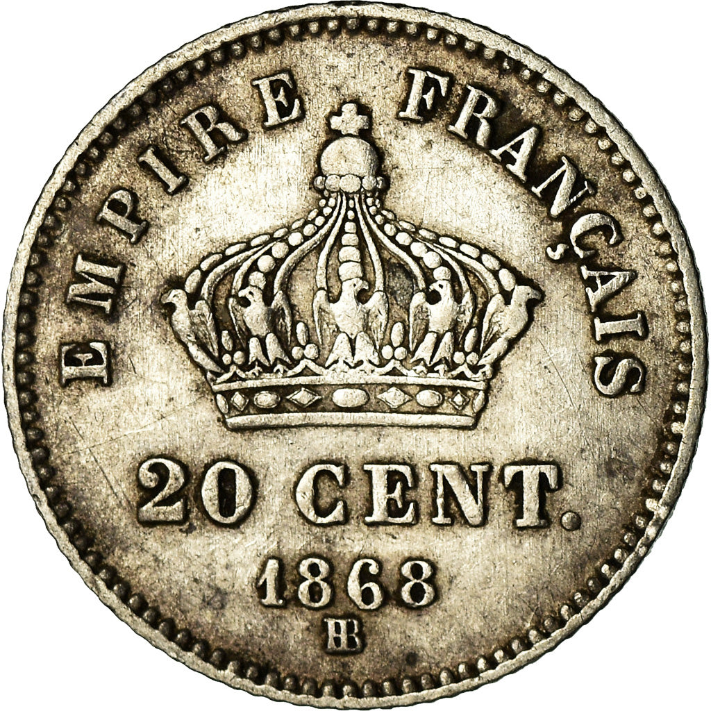 Coin, France, Napoleon III, Napoléon III, 20 Centimes, 1868, Strasbourg