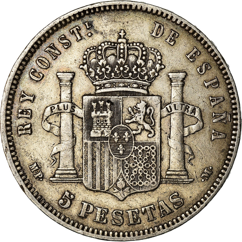Monnaie, Espagne, Alfonso XIII, 5 Pesetas, 1890, Madrid, TTB, Argent, KM:689
