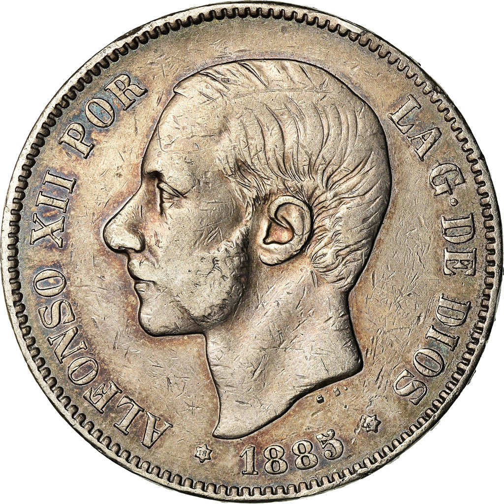 Monnaie, Espagne, Alfonso XII, 5 Pesetas, 1885, Madrid, TB+, Argent, KM:688