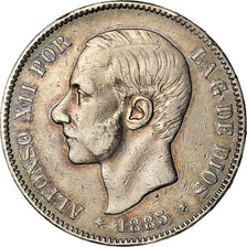 Monnaie, Espagne, Alfonso XII, 5 Pesetas, 1885, Madrid, TB+, Argent, KM:688