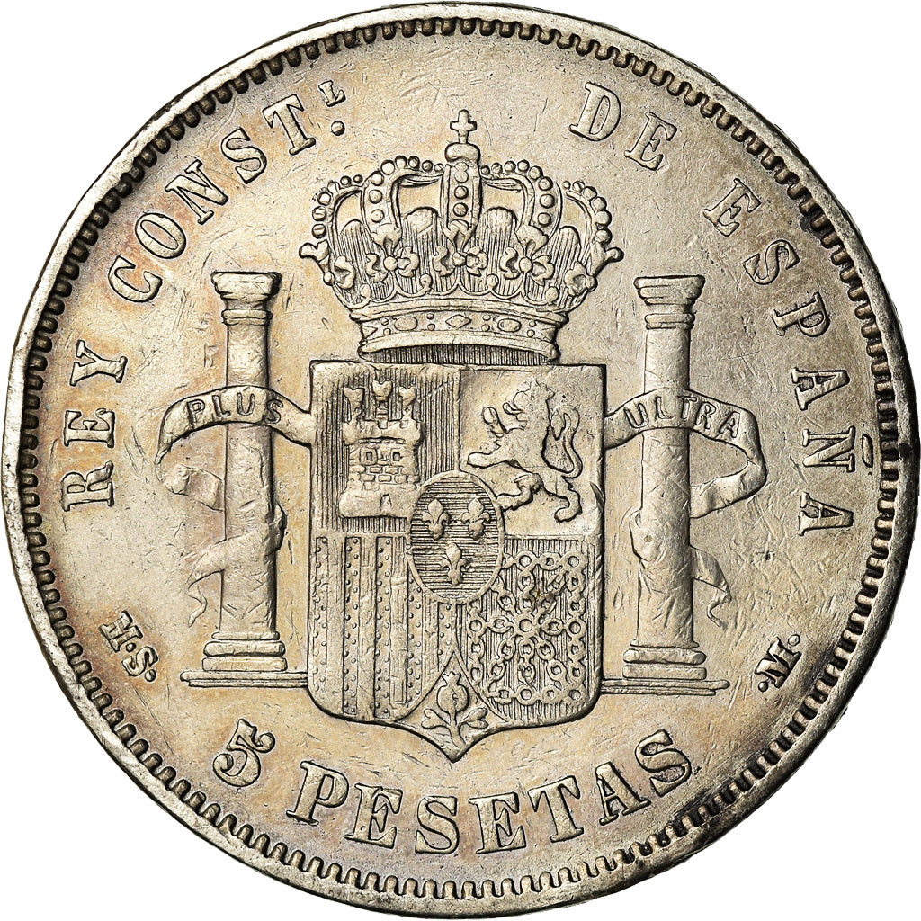 Monnaie, Espagne, Alfonso XII, 5 Pesetas, 1885, Madrid, TB+, Argent, KM:688