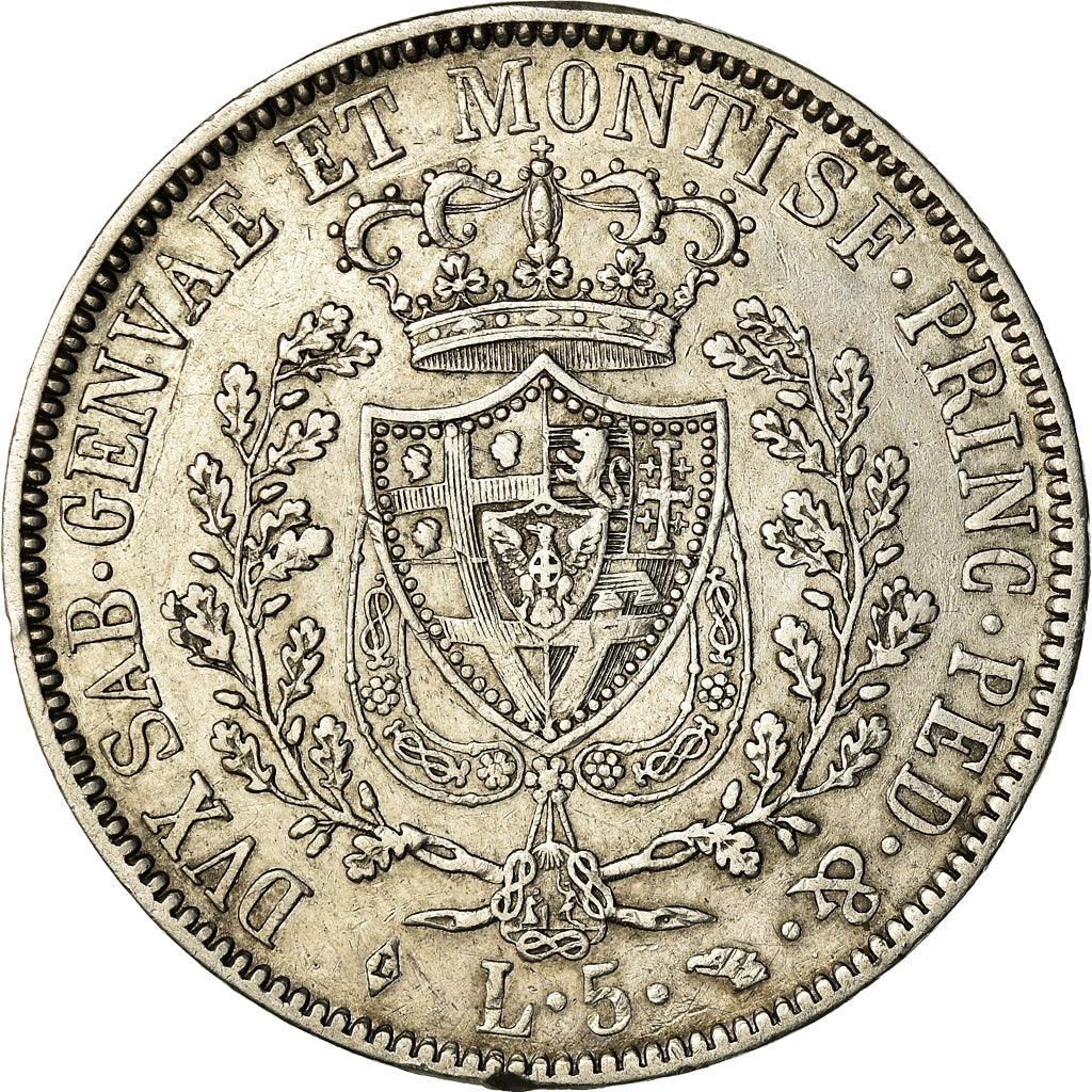 Moneta, STATI ITALIANI, SARDINIA, Carlo Felice, 5 Lire, 1830, Torino, BB+