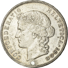 Moneta, Svizzera, 5 Francs, 1908, Bern, BB, Argento, KM:34