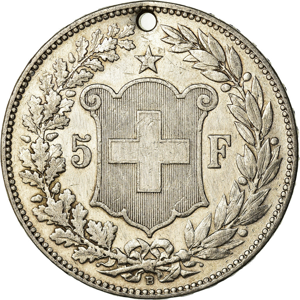 Moneta, Svizzera, 5 Francs, 1908, Bern, BB, Argento, KM:34