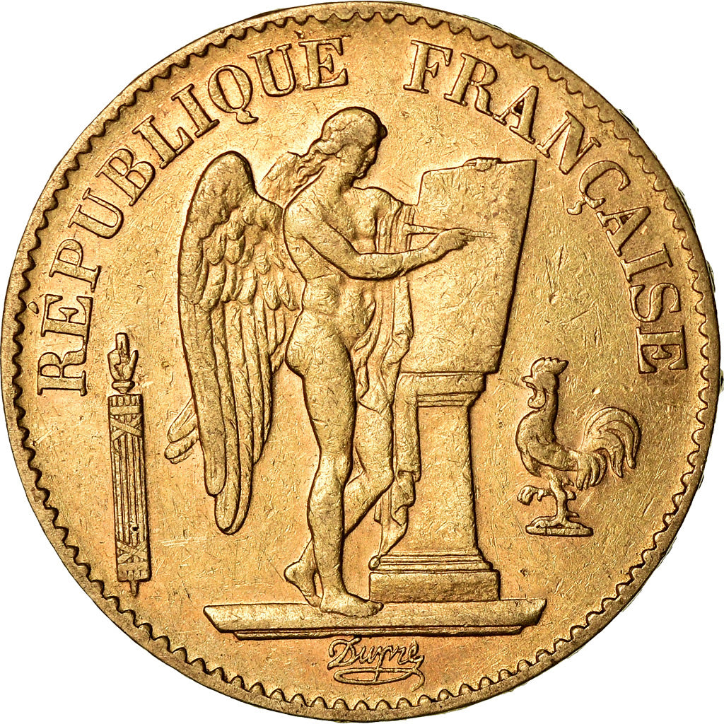 Moeda, França, Génie, 20 Francs, 1889, Paris, AU(50-53), Dourado, KM:825